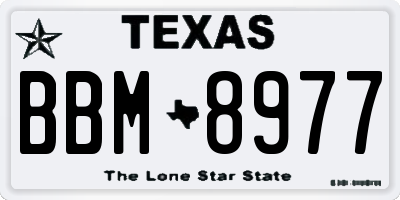 TX license plate BBM8977