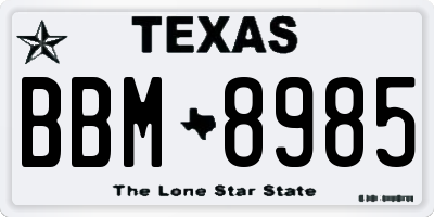 TX license plate BBM8985