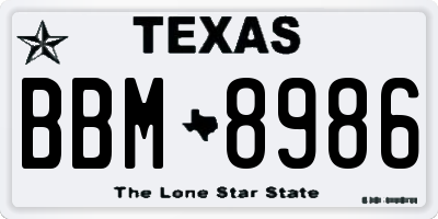 TX license plate BBM8986