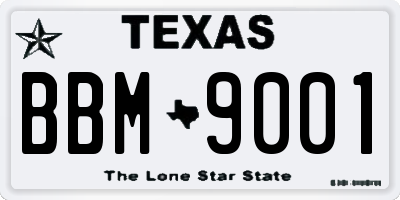 TX license plate BBM9001