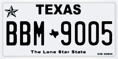 TX license plate BBM9005