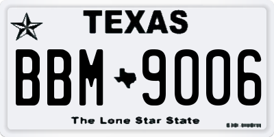 TX license plate BBM9006