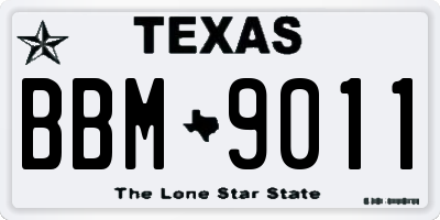 TX license plate BBM9011