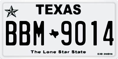 TX license plate BBM9014