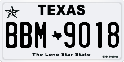 TX license plate BBM9018