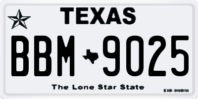 TX license plate BBM9025