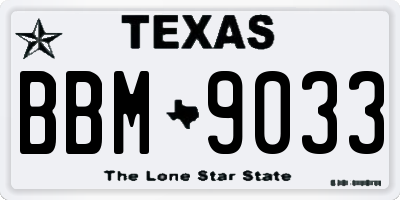 TX license plate BBM9033