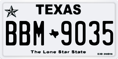 TX license plate BBM9035