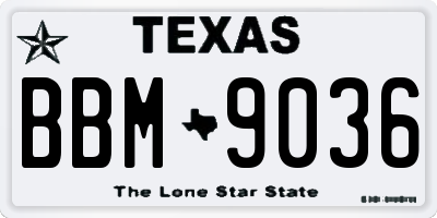TX license plate BBM9036