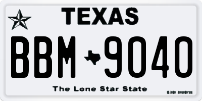 TX license plate BBM9040