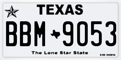 TX license plate BBM9053