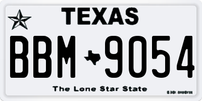 TX license plate BBM9054