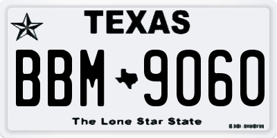 TX license plate BBM9060