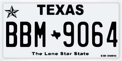 TX license plate BBM9064