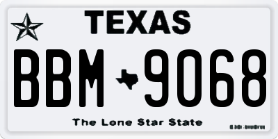 TX license plate BBM9068