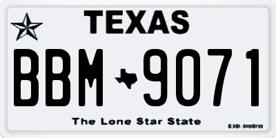 TX license plate BBM9071