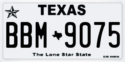 TX license plate BBM9075