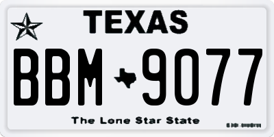 TX license plate BBM9077