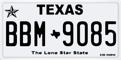 TX license plate BBM9085