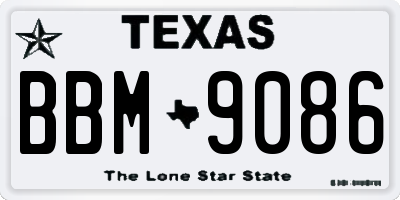 TX license plate BBM9086