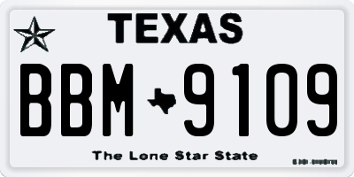 TX license plate BBM9109