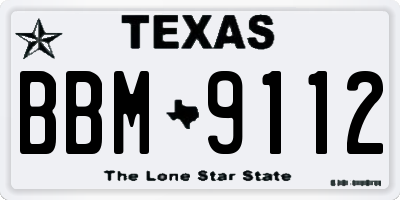 TX license plate BBM9112