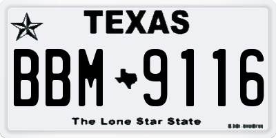 TX license plate BBM9116