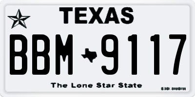 TX license plate BBM9117