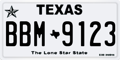 TX license plate BBM9123