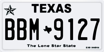 TX license plate BBM9127