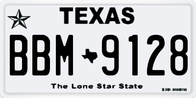 TX license plate BBM9128