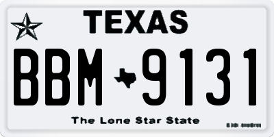 TX license plate BBM9131