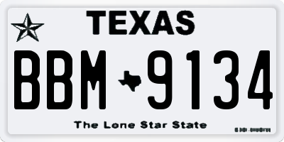 TX license plate BBM9134
