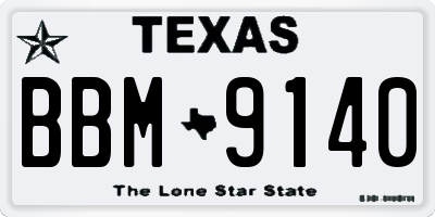 TX license plate BBM9140