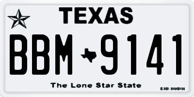 TX license plate BBM9141