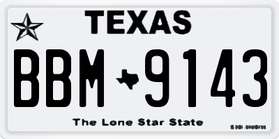TX license plate BBM9143