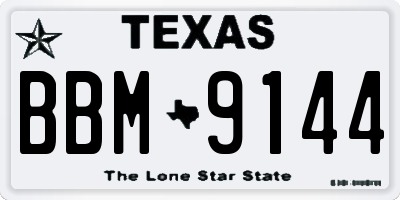 TX license plate BBM9144