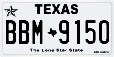 TX license plate BBM9150