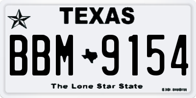 TX license plate BBM9154
