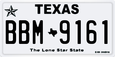 TX license plate BBM9161