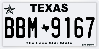 TX license plate BBM9167