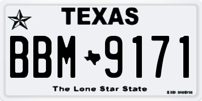 TX license plate BBM9171