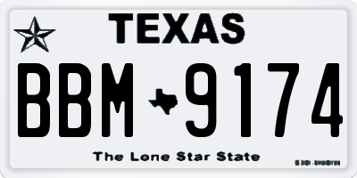 TX license plate BBM9174