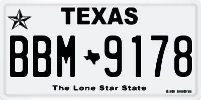 TX license plate BBM9178