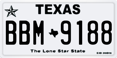 TX license plate BBM9188
