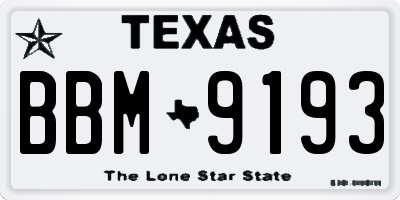 TX license plate BBM9193