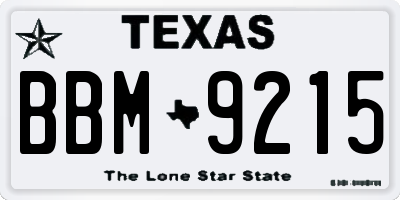 TX license plate BBM9215