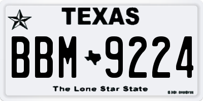 TX license plate BBM9224
