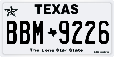 TX license plate BBM9226