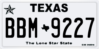 TX license plate BBM9227
